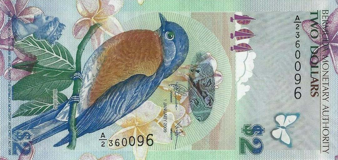 Front of Bermuda p57c: 2 Dollars from 2009