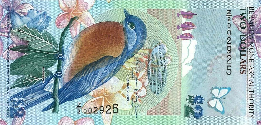Front of Bermuda p57r: 2 Dollars from 2009