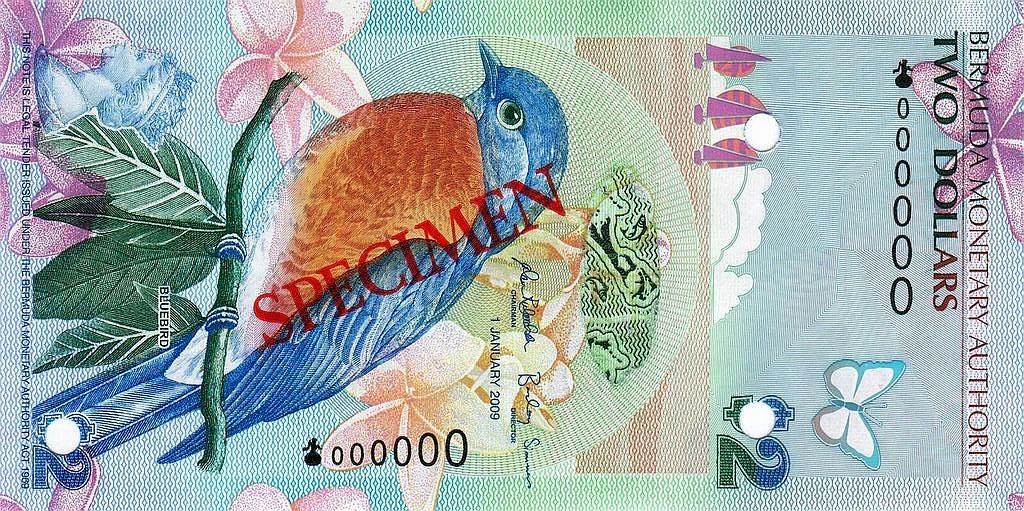 Front of Bermuda p57s: 2 Dollars from 2009