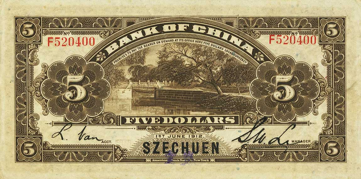 Back of China p26p: 5 Dollars from 1912