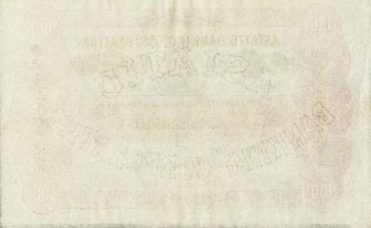 Back of China pS117C: 100 Taels from 1800