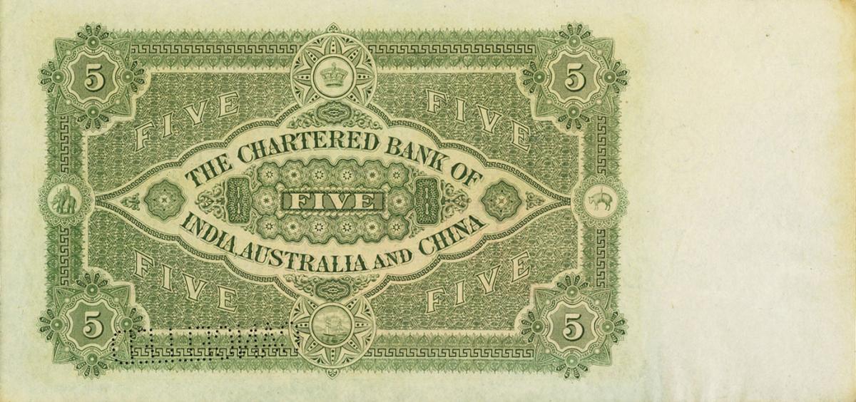 Back of China pS184r: 5 Dollars from 1914