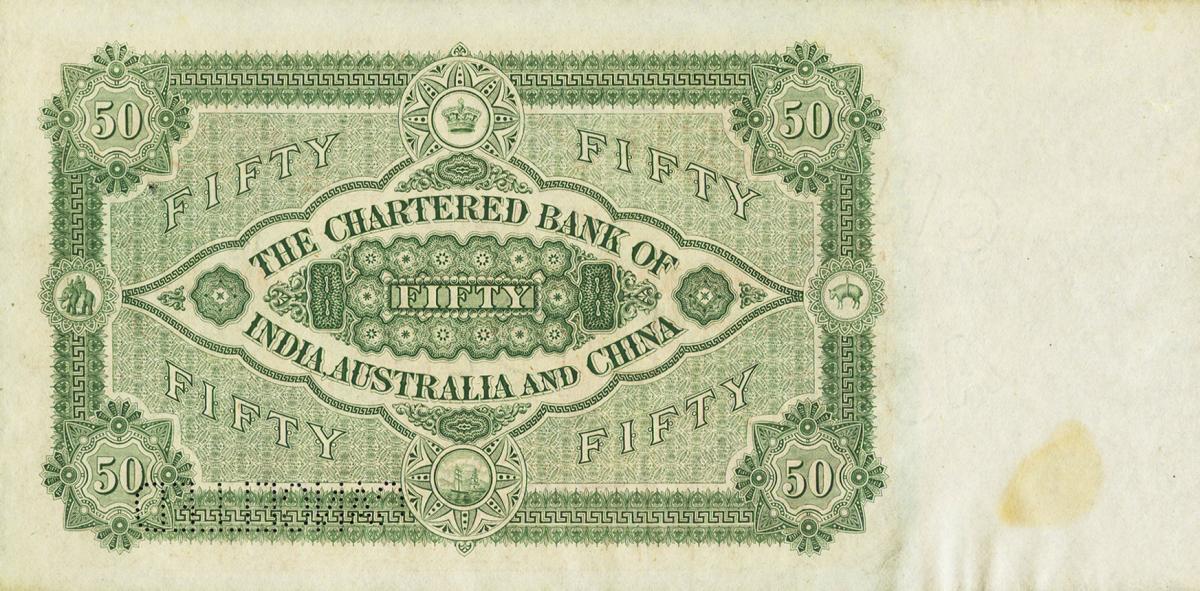 Back of China pS186r: 50 Dollars from 1916