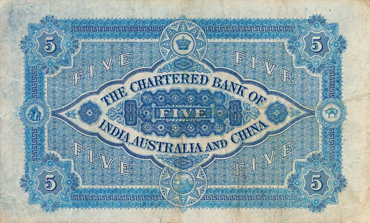 Back of China pS208: 5 Dollars from 1920