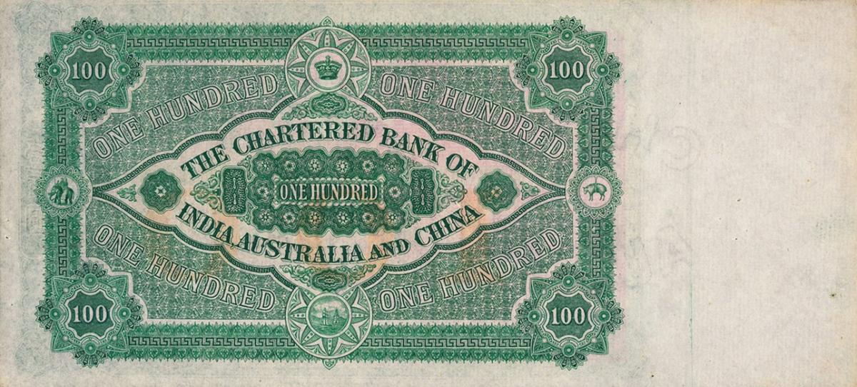 Back of China pS213r: 100 Dollars from 1920