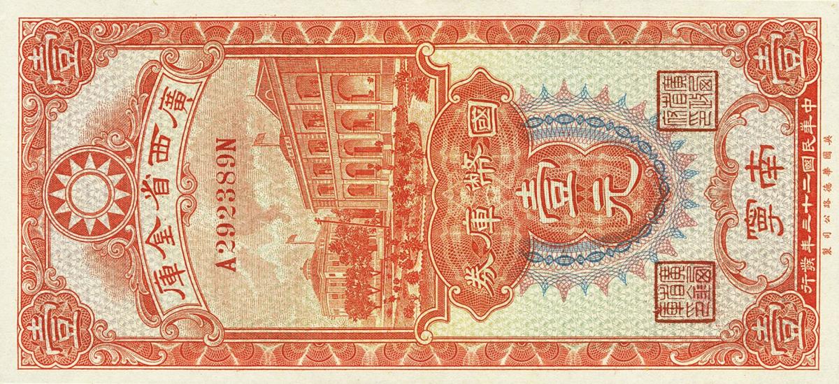 Front of China pS2304a: 1 Dollar from 1934