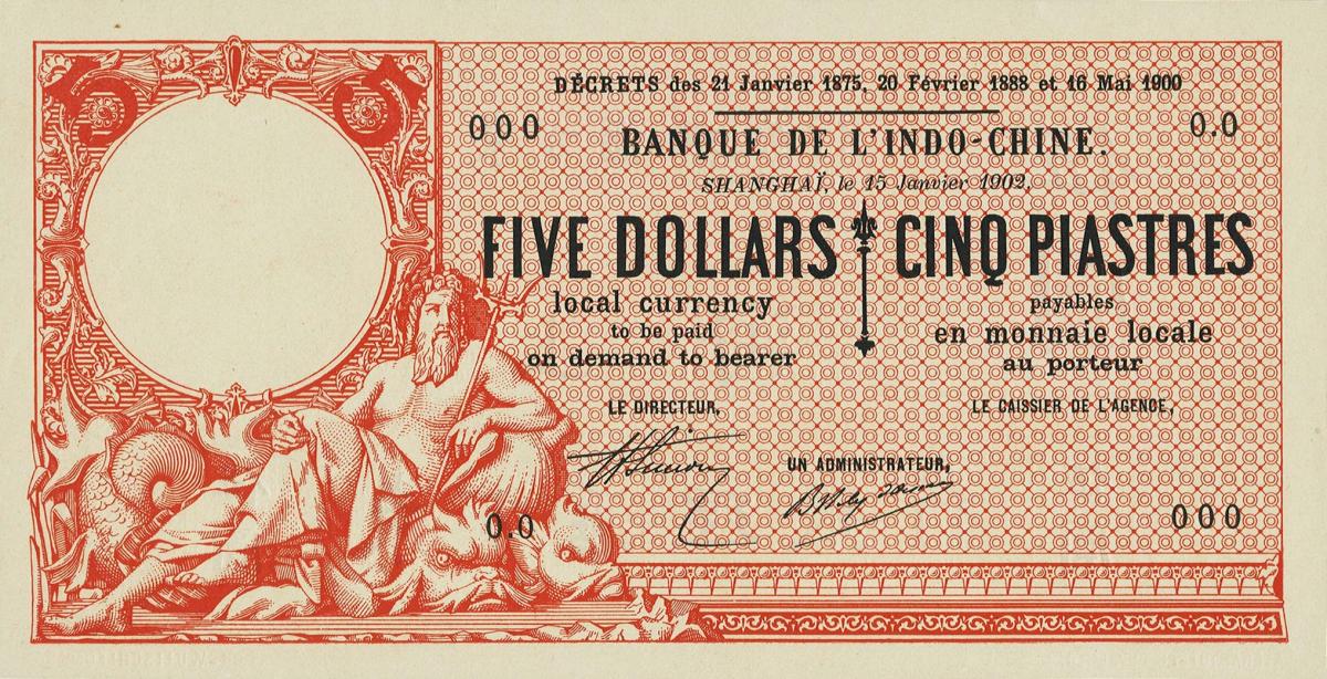 Front of China pS440As: 5 Dollars from 1902