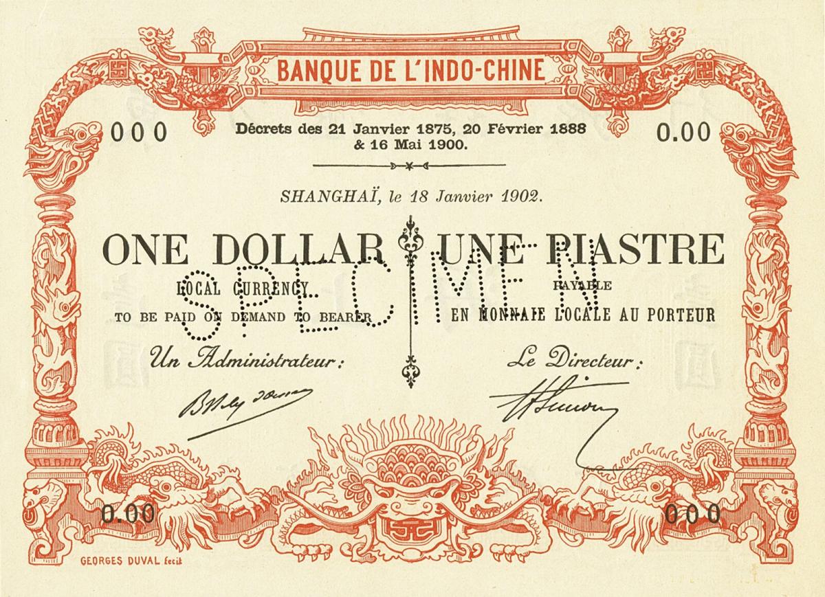 Front of China pS440s: 1 Dollar from 1902