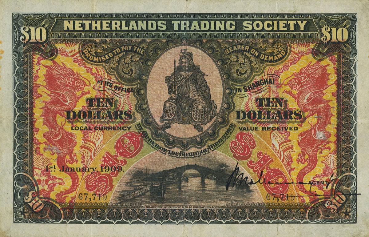 Front of China pS459a: 10 Dollars from 1909