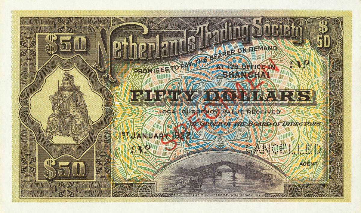 Front of China pS460s: 50 Dollars from 1922