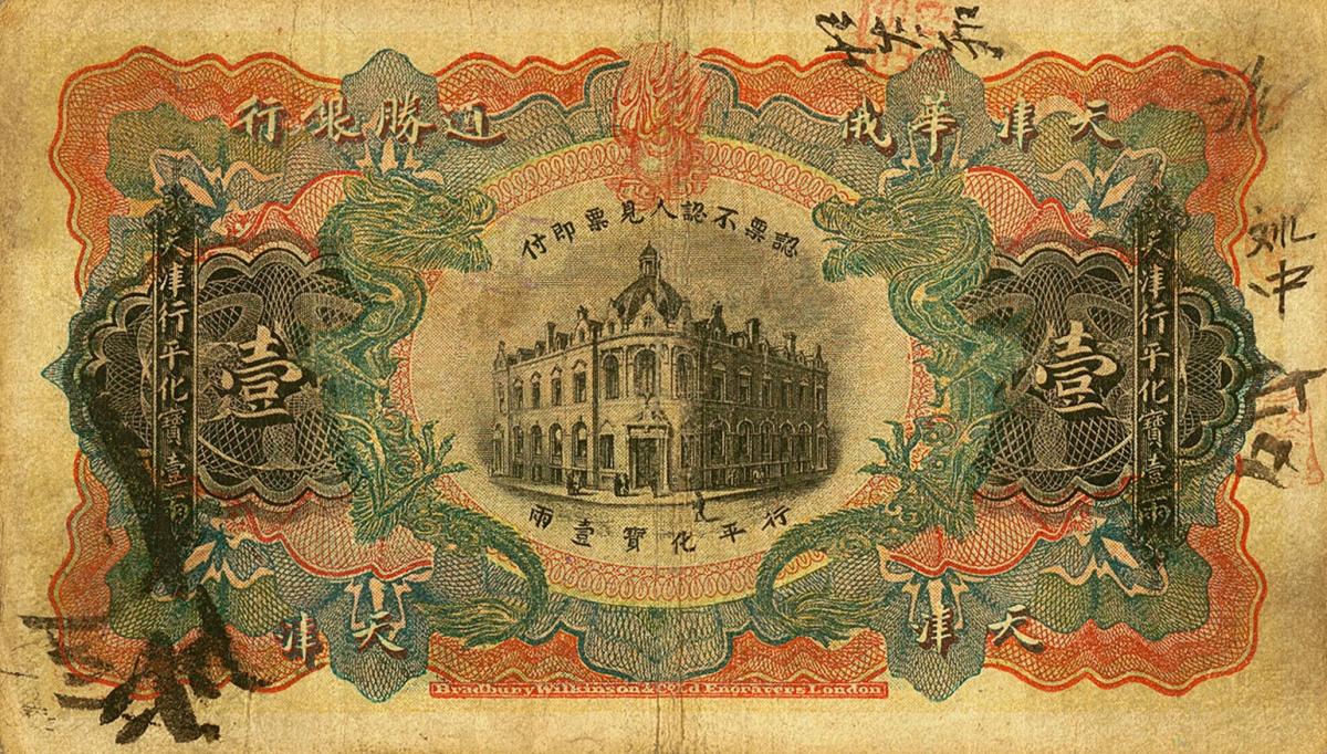 Back of China pS549a: 1 Tael from 1907