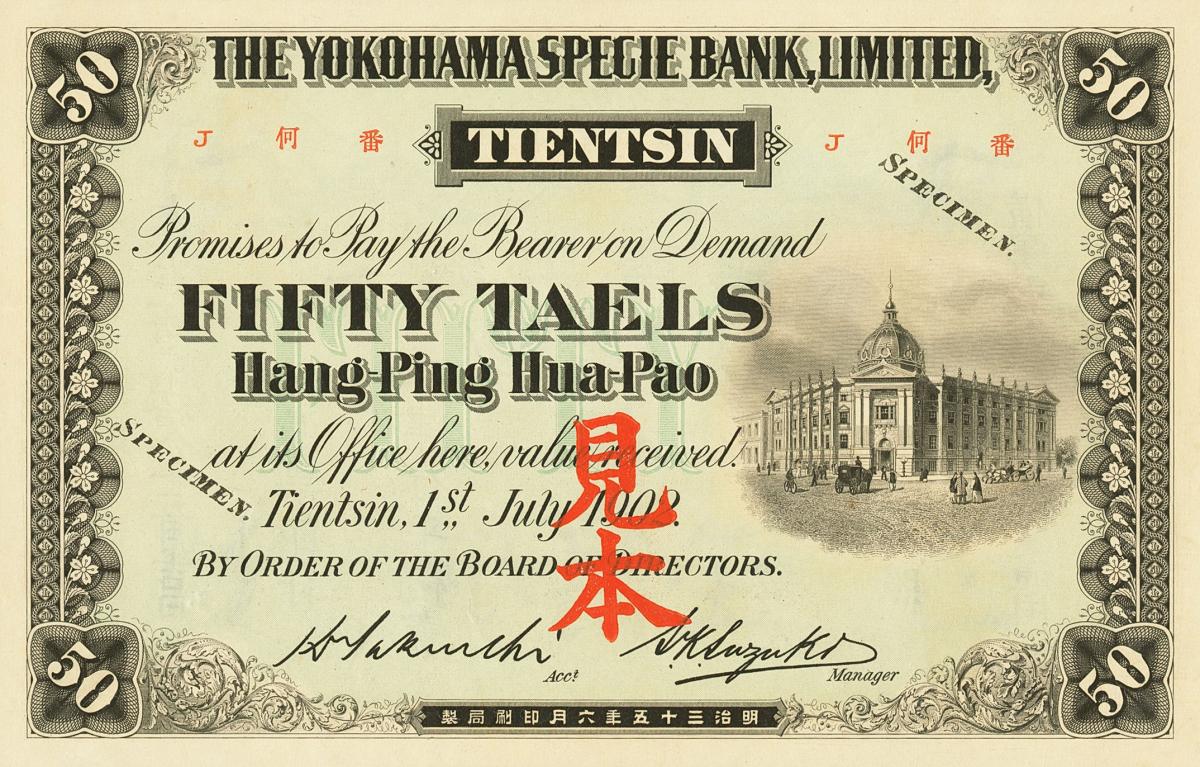 Back of China pS734s: 50 Taels from 1902