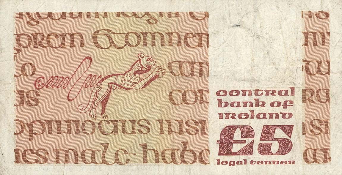 Back of Ireland, Republic of p71c: 5 Pounds from 1979