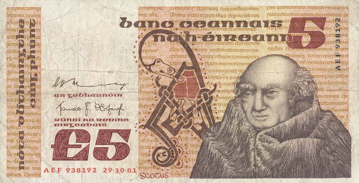 Front of Ireland, Republic of p71c: 5 Pounds from 1979