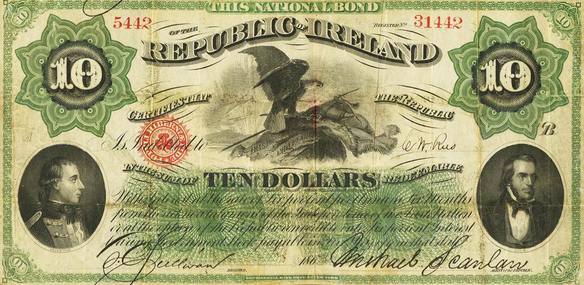 Front of Ireland, Republic of pS102a: 10 Dollars from 1866