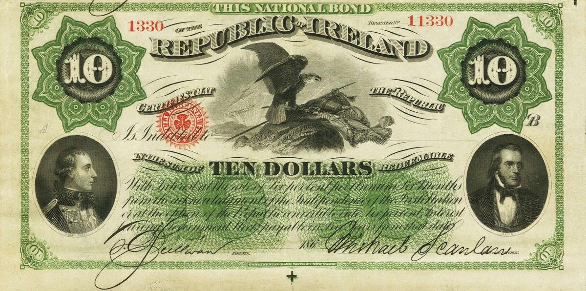 Front of Ireland, Republic of pS102r: 10 Dollars from 1866