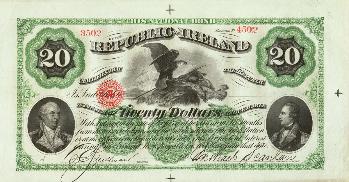 Front of Ireland, Republic of pS103r: 20 Dollars from 1866