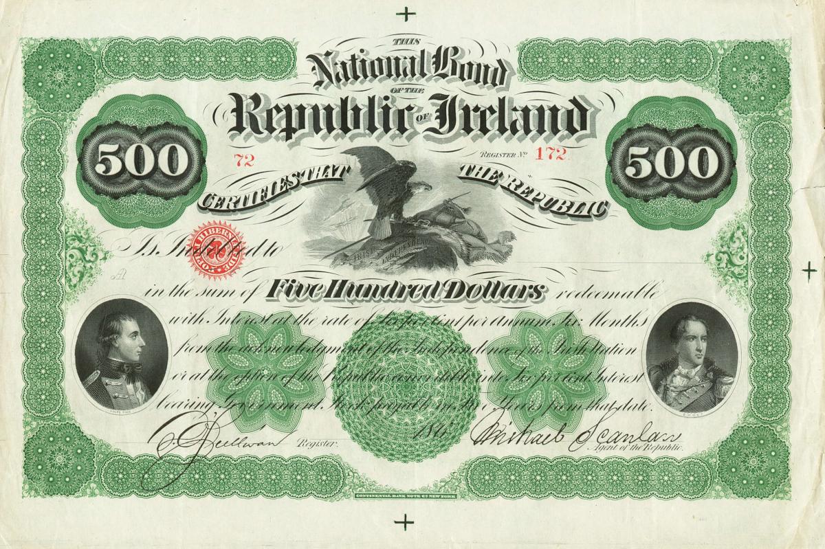 Front of Ireland, Republic of pS106r: 500 Dollars from 1866