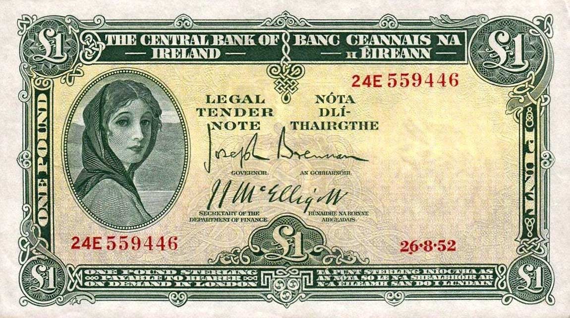 Front of Ireland, Republic of p57b2: 1 Pound from 1951