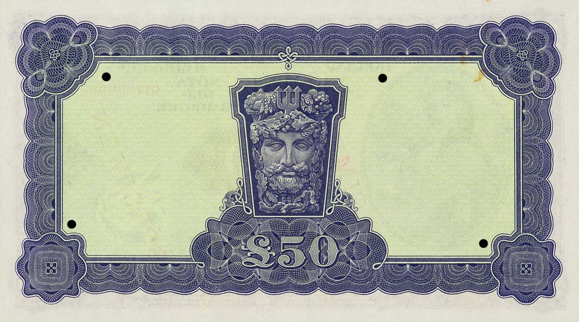 Back of Ireland, Republic of p61s: 50 Pounds from 1943