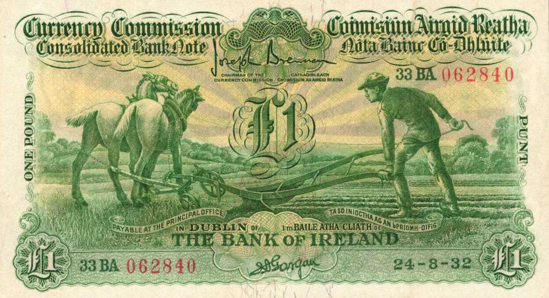 Front of Ireland, Republic of p8a: 1 Pound from 1929