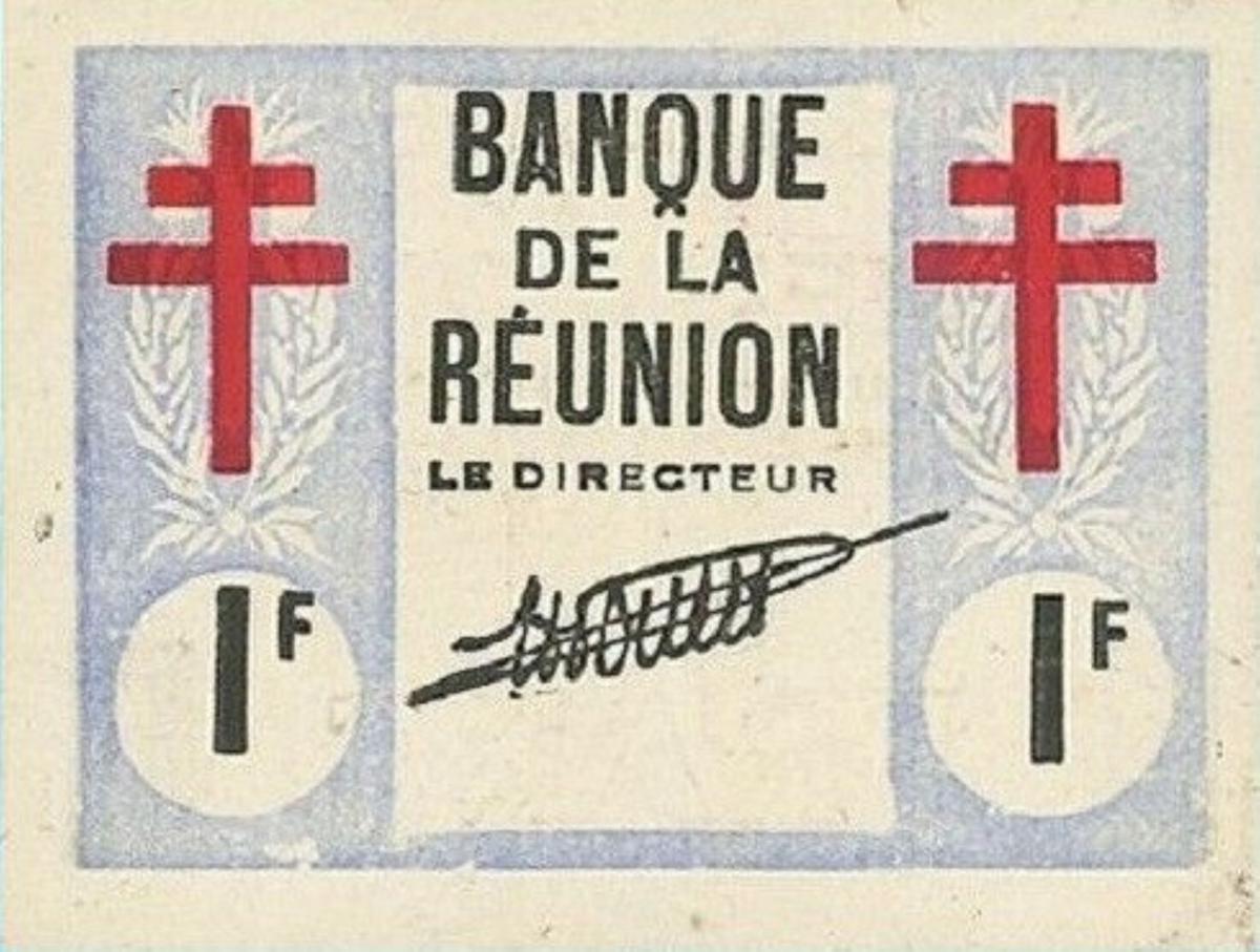 Front of Reunion p34: 1 Franc from 1943