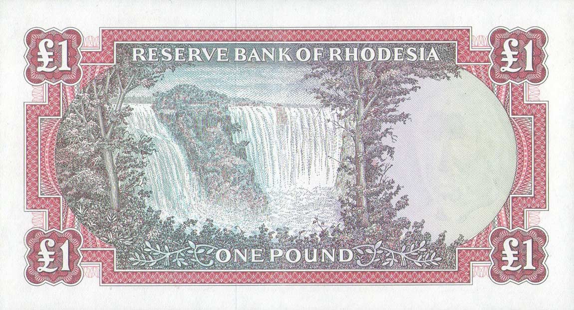 Back of Rhodesia p28b: 1 Pound from 1967