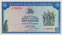 p30i from Rhodesia: 1 Dollar from 1974