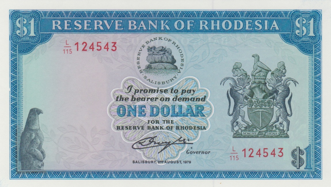 Front of Rhodesia p38a: 1 Dollar from 1979