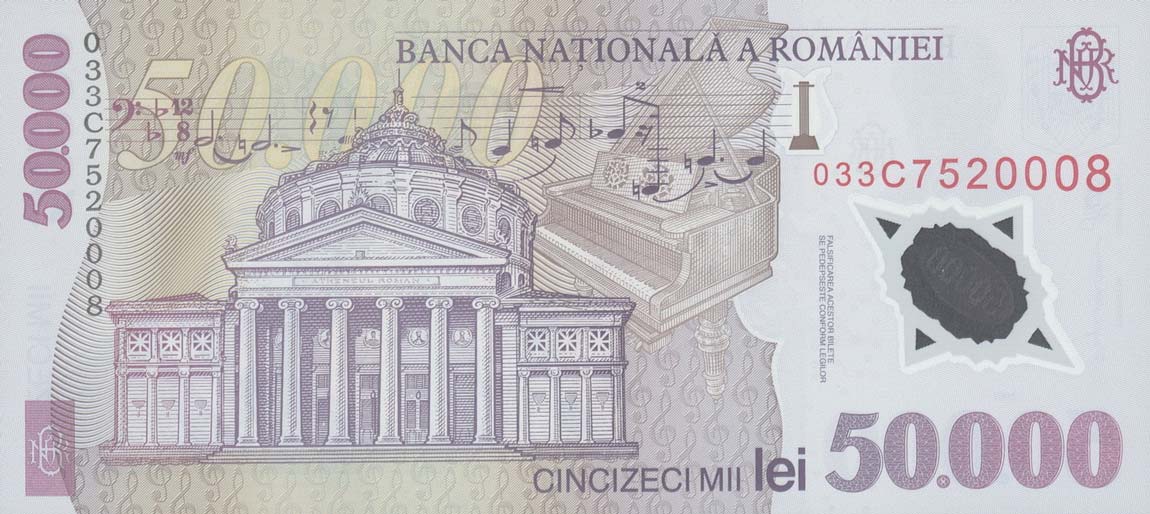 Back of Romania p113a: 50000 Lei from 2001