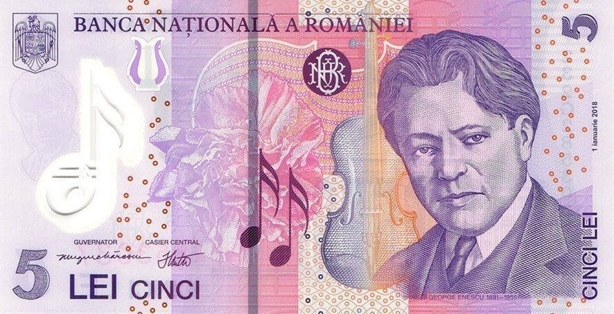Front of Romania p118k: 5 Lei from 2023