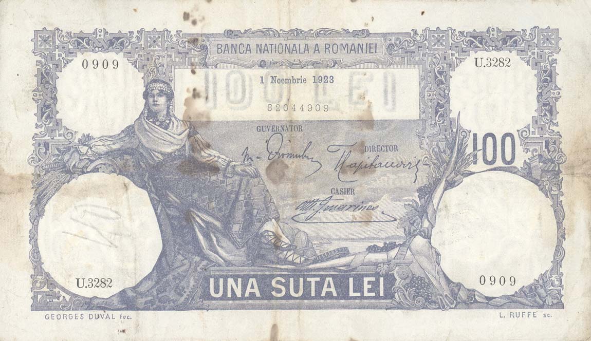 Front of Romania p21a: 100 Lei from 1910