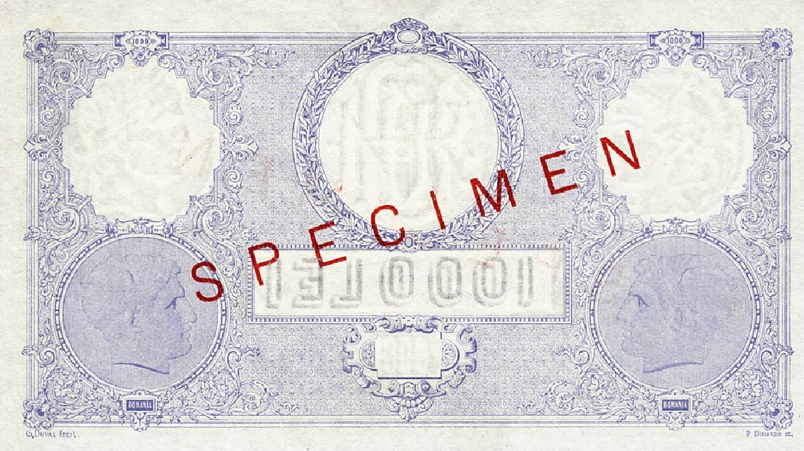 Back of Romania p23s: 1000 Lei from 1929