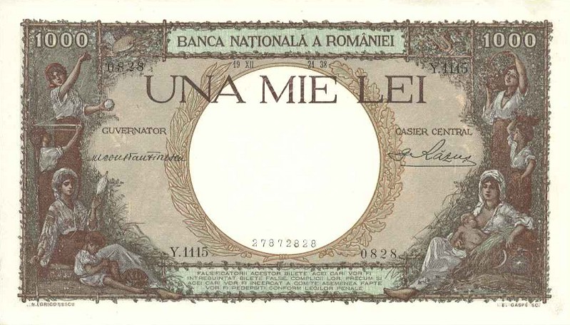 Front of Romania p46: 1000 Lei from 1938