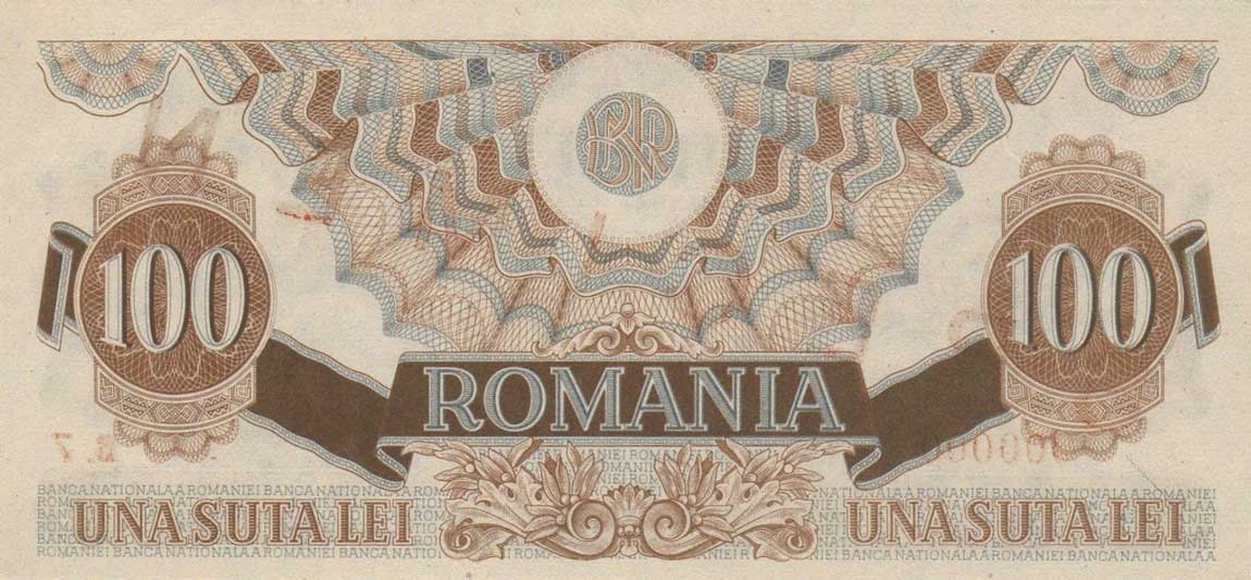 Back of Romania p67s: 100 Lei from 1947