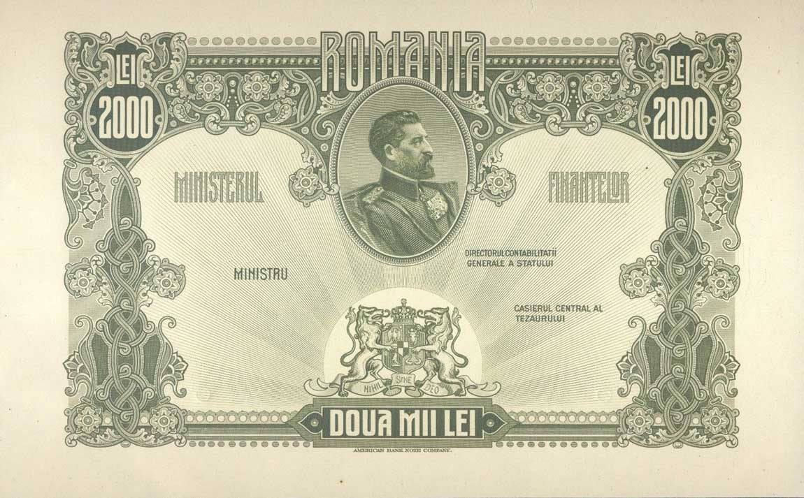 Front of Romania p75p: 2000 Lei from 1920