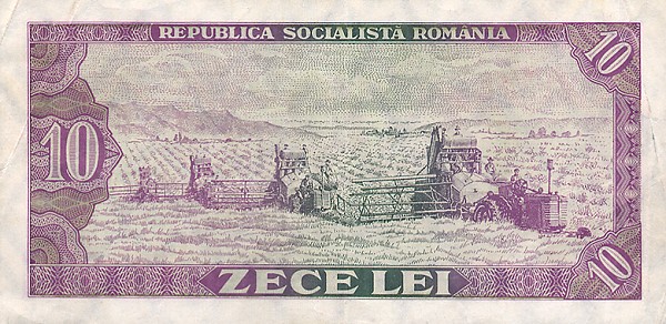 Back of Romania p94a: 10 Lei from 1966