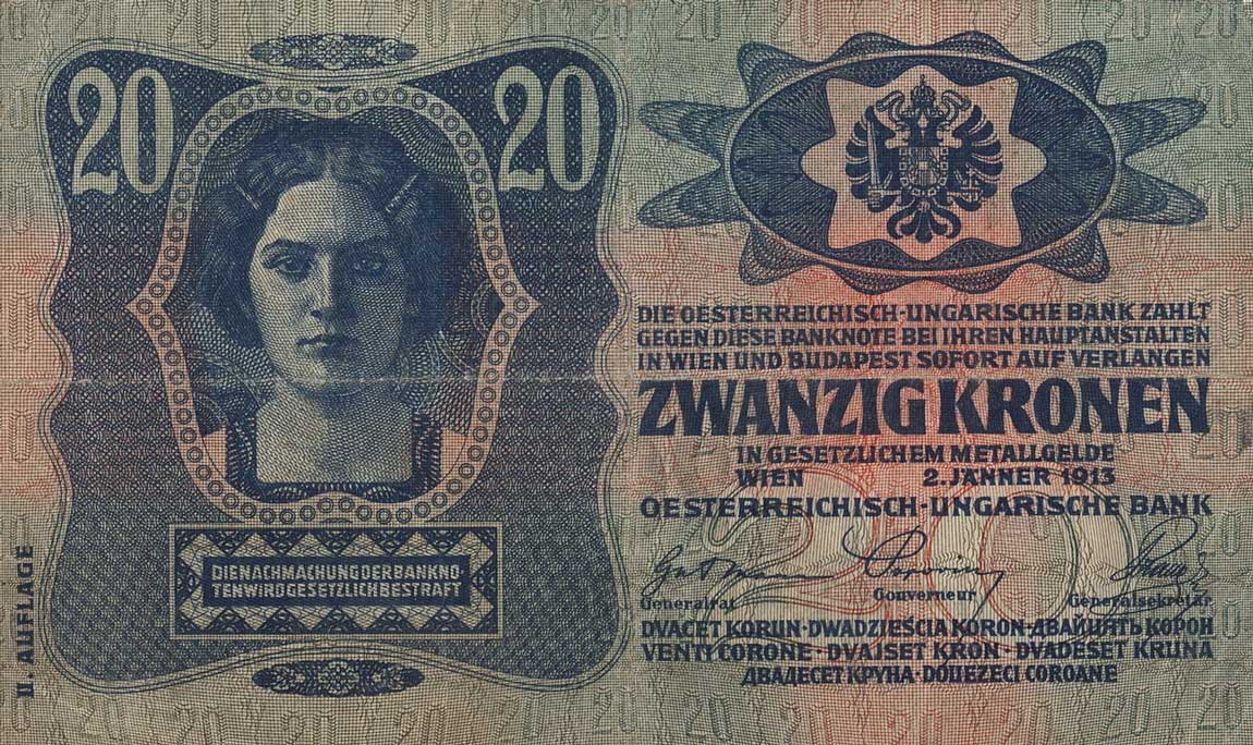 Back of Romania pR16: 20 Korona from 1919