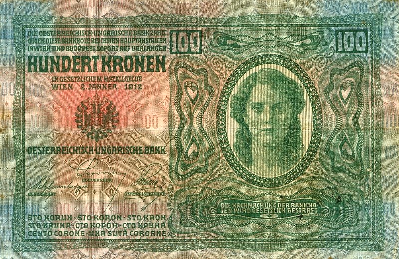 Back of Romania pR20: 100 Korona from 1919