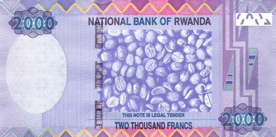Back of Rwanda p40: 2000 Francs from 2014
