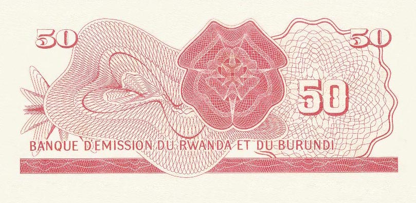 Back of Rwanda-Burundi p4a: 50 Francs from 1960