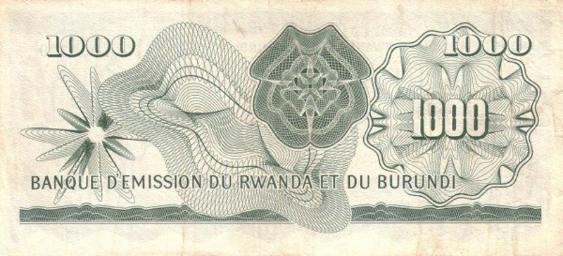Back of Rwanda-Burundi p7a: 1000 Francs from 1960