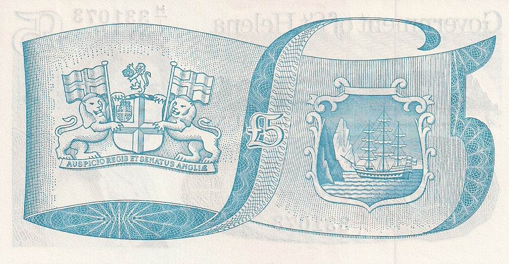 Back of Saint Helena p11a: 5 Pounds from 1998