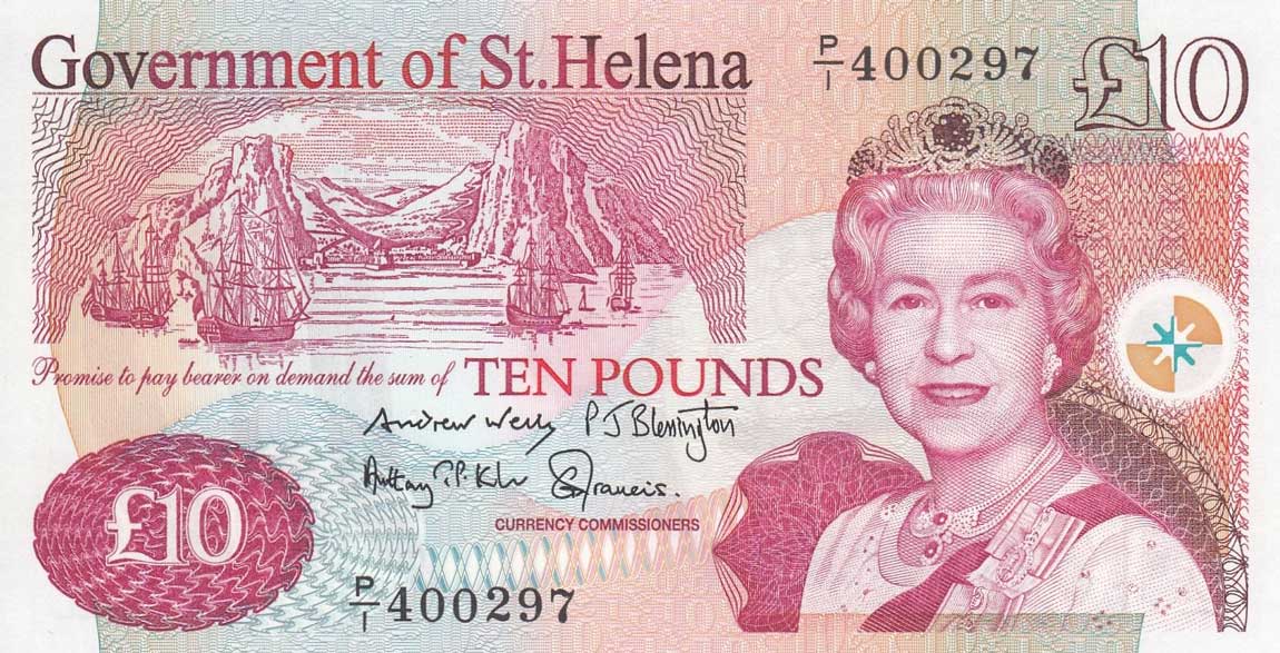 Front of Saint Helena p12b: 10 Pounds from 2012