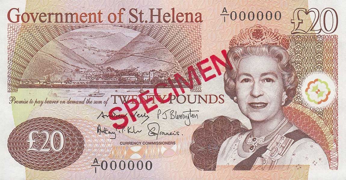 Front of Saint Helena p13s2: 20 Pounds from 2012