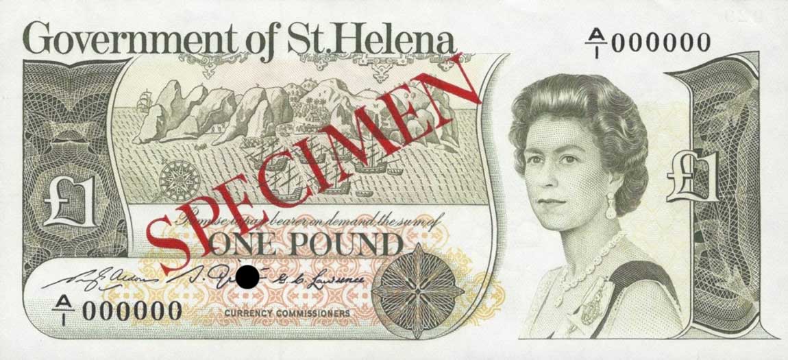 Front of Saint Helena p9s: 1 Pound from 1981