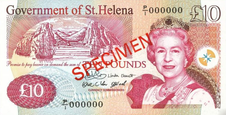 Front of Saint Helena p12s1: 10 Pounds from 2004