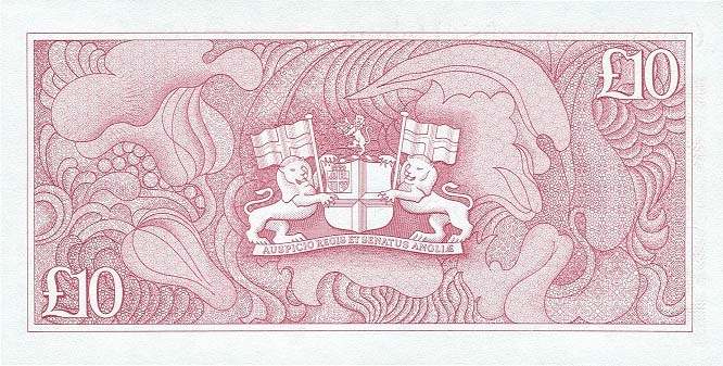 Back of Saint Helena p8b: 10 Pounds from 1985