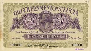 Gallery image for Saint Lucia p1s: 5 Shillings