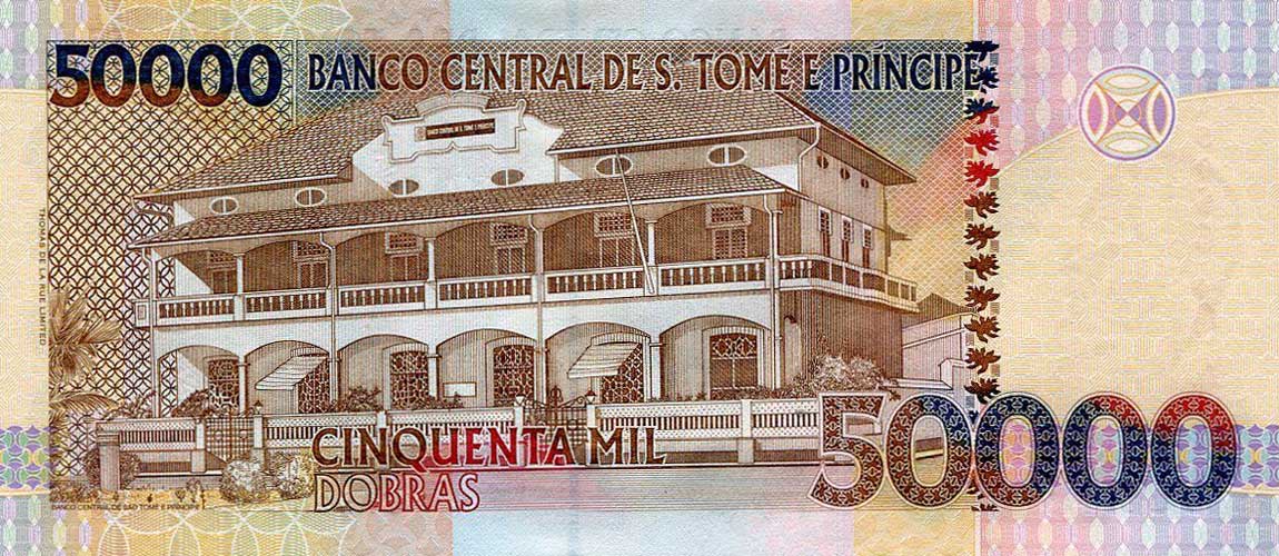 Back of Saint Thomas and Prince p68e: 50000 Dobras from 2013